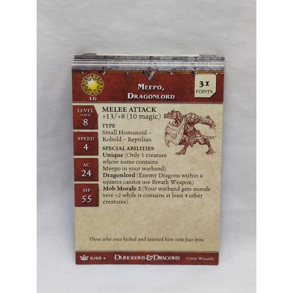 (19) Dungeons And Dragons Miniatures Game Cards